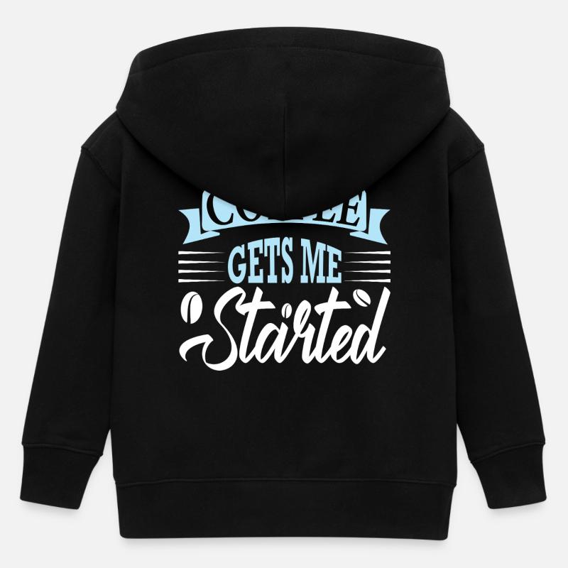 coffee gets me started - Kinder Organic Kapuzenjacke Mini Cultivator von Stanley/Stella - Schwarz