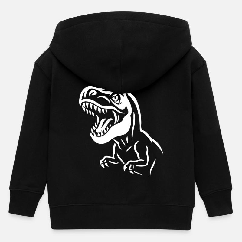 Graphique T-Rex contrasté - Veste à capuche enfant bio Stanley/Stella - noir