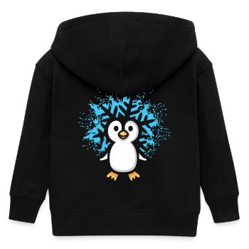 Pinguin mit Schneeflocke Cartoon - Kinder Organic Kapuzenjacke Mini Cultivator von Stanley/Stella - Schwarz - Hinten