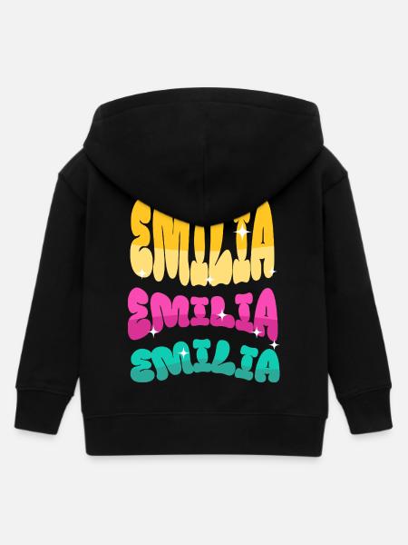 Emilia  - Kinder Organic Kapuzenjacke Mini Cultivator von Stanley/Stella - Schwarz