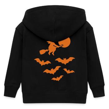 Sorcière volante avec des chauves-souris – Design d’Halloween - Veste à capuche enfant bio Stanley/Stella - noir - Dos