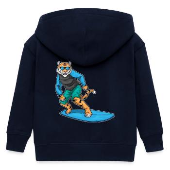 Tiger Surfing Planche de surf Été - Veste à capuche enfant bio Stanley/Stella - marine - Dos
