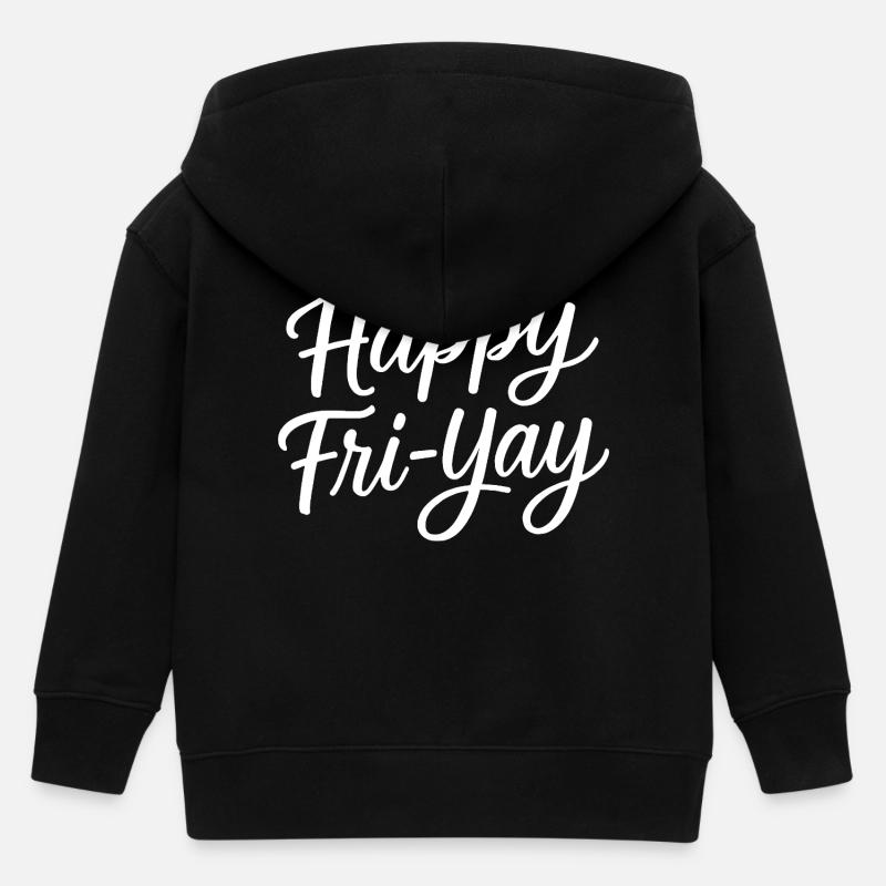 Joyeux vendredi, Yay, Vendredi, Amant, Friyay - Veste à capuche enfant bio Stanley/Stella - noir