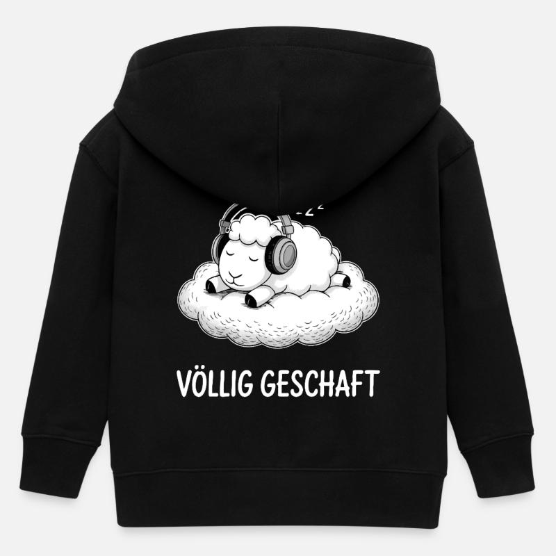 Conception de mouton entièrement réalisée - Veste à capuche enfant bio Stanley/Stella - noir