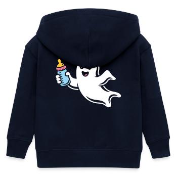 Dessin animé de bébé fantôme câlin - Veste à capuche enfant bio Stanley/Stella - marine - Dos