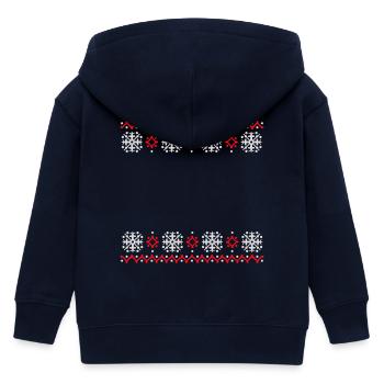 Ugly Sweater Christmas Pattern Snowflakes Cool - Kids Organic Zip-up Hoodie by Stanley/Stella - navy - Back