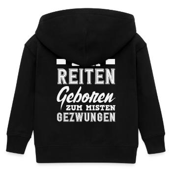 Zum Reiten Geboren Pferdemädchen Ponyfans Reiter - Kinder Organic Kapuzenjacke Mini Cultivator von Stanley/Stella - Schwarz - Hinten