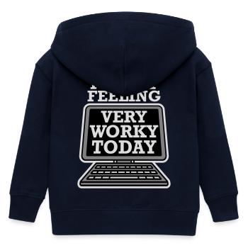 I'm Not Feeling Very Worky Today Faul Arbeit Humor - Kinder Organic Kapuzenjacke Mini Cultivator von Stanley/Stella - Navy - Hinten