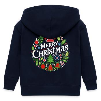Frohe Weihnachten 3 - Kinder Organic Kapuzenjacke Mini Cultivator von Stanley/Stella - Navy - Hinten