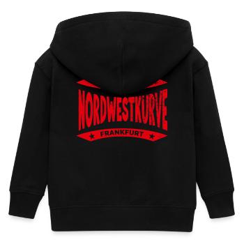 Frankfurt Nordwestkurve Hoodie, Rot, Adlerpower  - Kinder Organic Kapuzenjacke Mini Cultivator von Stanley/Stella - Schwarz - Hinten