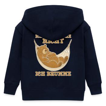 Ich Schnarche Nicht Ich Brumme | Schlafshirt - Kinder Organic Kapuzenjacke Mini Cultivator von Stanley/Stella - Navy - Hinten