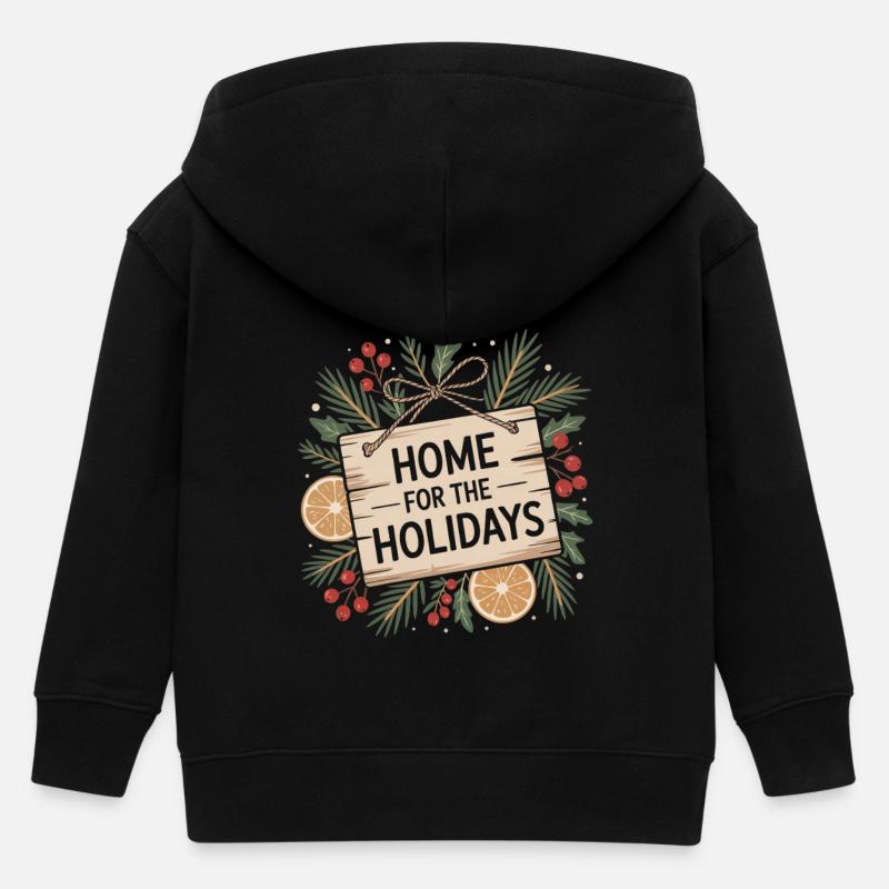 Motif de Noël rustique - Veste à capuche enfant bio Stanley/Stella - noir