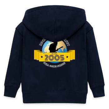 20ème anniversaire Secouer cette planète depuis 12/2005 - Veste à capuche enfant bio Stanley/Stella - marine - Dos