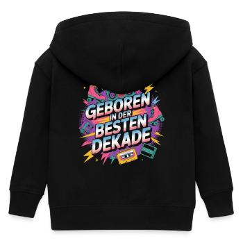 Born in the best decade - Kids Organic Zip-up Hoodie by Stanley/Stella - black - Back