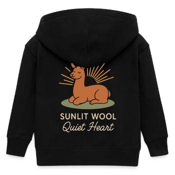 Cottagecore Llama Aesthetic Cute Farm Animal - Kids Organic Zip-up Hoodie by Stanley/Stella - black - Back