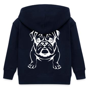 Bulldogge Hunde T-shirt Hundeshirt Geschenk  - Kinder Organic Kapuzenjacke Mini Cultivator von Stanley/Stella - Navy - Hinten