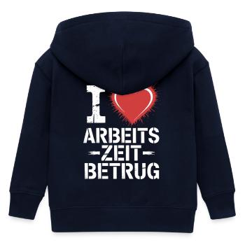 I Love Arbeitszeitbetrug Kein Verbrechen Job Büro - Kinder Organic Kapuzenjacke Mini Cultivator von Stanley/Stella - Navy - Hinten