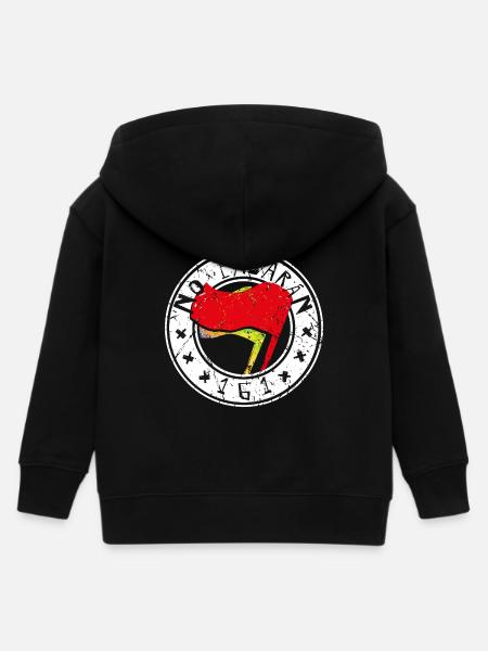 no pasaran 161 - Kinder Organic Kapuzenjacke Mini Cultivator von Stanley/Stella - Schwarz