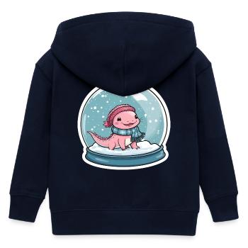 Axolotl dans la boule à neige - Veste à capuche enfant bio Stanley/Stella - marine - Dos