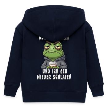 Genervter Frosch Kaffee Müdigkeit - Kinder Organic Kapuzenjacke Mini Cultivator von Stanley/Stella - Navy - Hinten