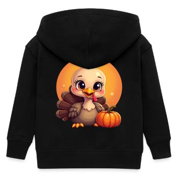 Bébé dinde de Thanksgiving - Veste à capuche enfant bio Stanley/Stella - noir - Dos