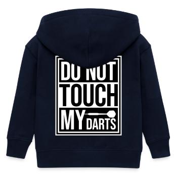 Do Not Touch My Darts Warnung Dartspieler Humor - Kinder Organic Kapuzenjacke Mini Cultivator von Stanley/Stella - Navy - Hinten