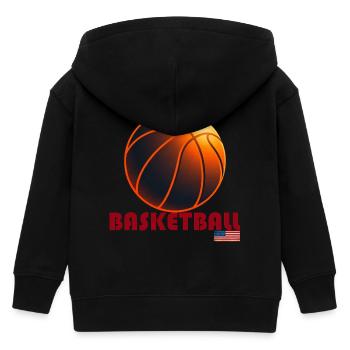 Orange Basketball Amerika - Kinder Organic Kapuzenjacke Mini Cultivator von Stanley/Stella - Schwarz - Hinten