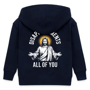 Disappointments All of You - Kids Organic Zip-up Hoodie by Stanley/Stella - navy - Back