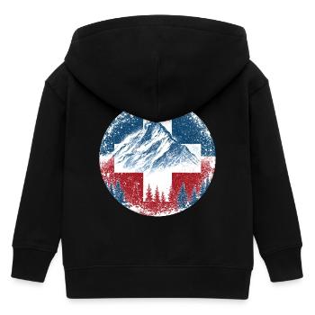 Schweiz-Swiss-Switzerland-Wintersport-Ski-Berge - Kinder Organic Kapuzenjacke Mini Cultivator von Stanley/Stella - Schwarz - Hinten