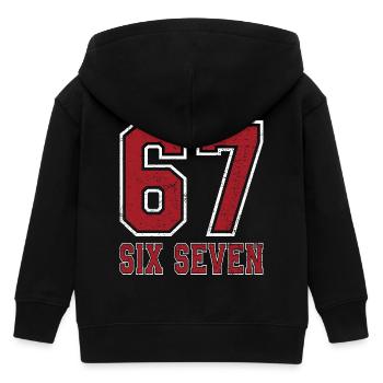 67 Six Seven - Kids Organic Zip-up Hoodie by Stanley/Stella - black - Back