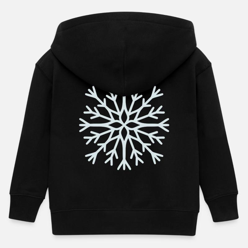 Flocon de neige géométrique glacé - Veste à capuche enfant bio Stanley/Stella - noir