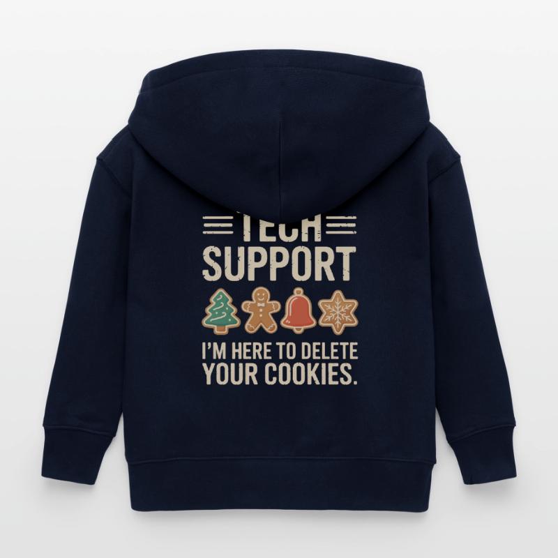 Tech Support Cookies: Debugging Yuletide Kids Organic Zip-up Hoodie by Stanley/Stella