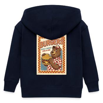 Burgers World Famous Open 24 Hrs Bären Diner - Kinder Organic Kapuzenjacke Mini Cultivator von Stanley/Stella - Navy - Hinten