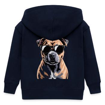 Staffordshire Bullterrier - Kinder Organic Kapuzenjacke Mini Cultivator von Stanley/Stella - Navy - Hinten