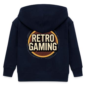 Retro Gaming - Kinder Organic Kapuzenjacke Mini Cultivator von Stanley/Stella - Navy - Hinten