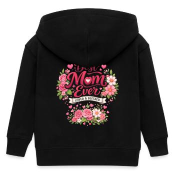 Beste Mama Ever Blütenkranz - Kinder Organic Kapuzenjacke Mini Cultivator von Stanley/Stella - Schwarz - Hinten