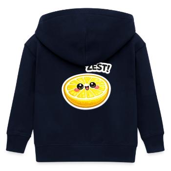 Zitrus Zest Sticker - Kinder Organic Kapuzenjacke Mini Cultivator von Stanley/Stella - Navy - Hinten
