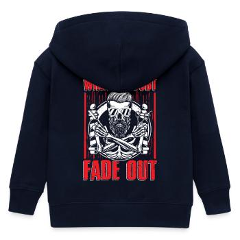 Skull Fade Out Graphic - Kids Organic Zip-up Hoodie by Stanley/Stella - navy - Back