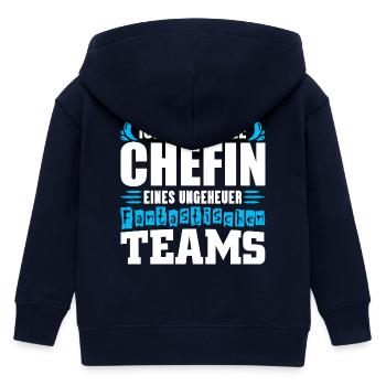 Patron fier Patron Madame Chef de département Chef d’équipe - Veste à capuche enfant bio Stanley/Stella - marine - Dos