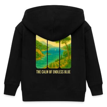 Die Ruhe des blauen Horizonts - Kinder Organic Kapuzenjacke Mini Cultivator von Stanley/Stella - Schwarz - Hinten