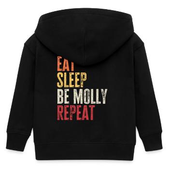 Iss, schlaf, sei Molly, wiederhole Retro-Name - Kinder Organic Kapuzenjacke Mini Cultivator von Stanley/Stella - Schwarz - Hinten