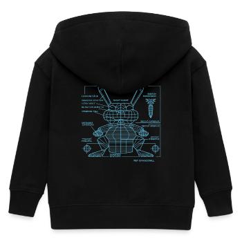 Roboter-Kaninchen - Kinder Organic Kapuzenjacke Mini Cultivator von Stanley/Stella - Schwarz - Hinten