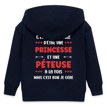 Prinzessin und Furz - Kinder Organic Kapuzenjacke Mini Cultivator von Stanley/Stella - Navy - Hinten