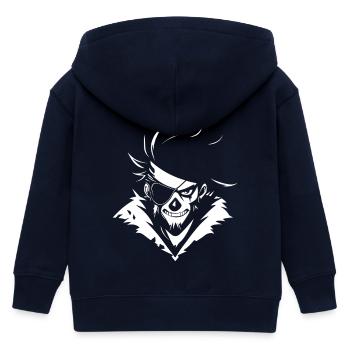 Piraten Totenkopf mit Augenklappe – Urban Skull - Kinder Organic Kapuzenjacke Mini Cultivator von Stanley/Stella - Navy - Hinten