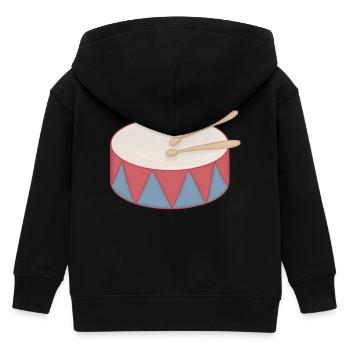 Cartoon Drum with Triangle Decor - Kids Organic Zip-up Hoodie by Stanley/Stella - black - Back