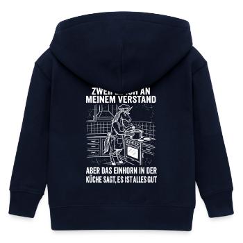 Einhorn Humor Shirt für Sarkasmus Fans - Kinder Organic Kapuzenjacke Mini Cultivator von Stanley/Stella - Navy - Hinten