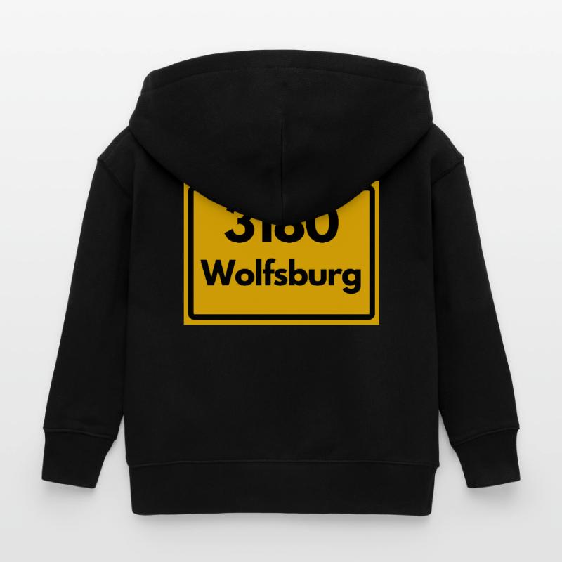 OLD POSTCODE POSTCODE RETRO 3180 WOLFSBURG Kids Organic Zip-up Hoodie by Stanley/Stella
