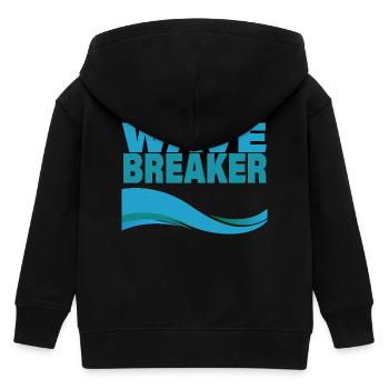 WAVE BREAKER - Kids Organic Zip-up Hoodie by Stanley/Stella - black - Back