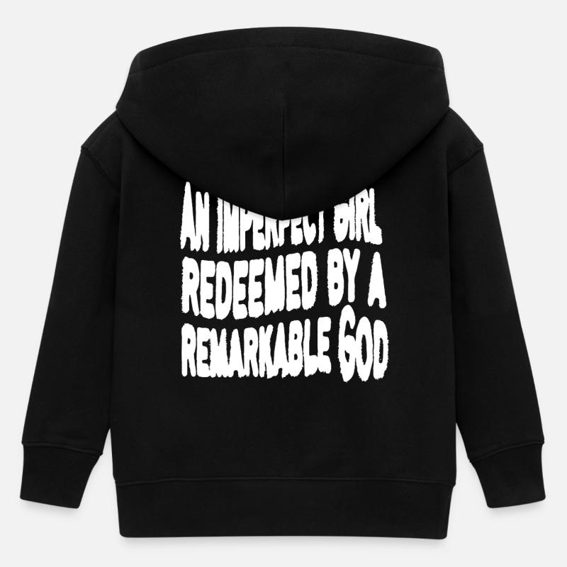 UNE FILLE IMPARFAITE RACHETÉE PAR UN DIEU REMARQUABLE - Veste à capuche enfant bio Stanley/Stella - noir