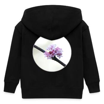 Fleur rose et blanche délicate, fleur blanche - Veste à capuche enfant bio Stanley/Stella - noir - Dos